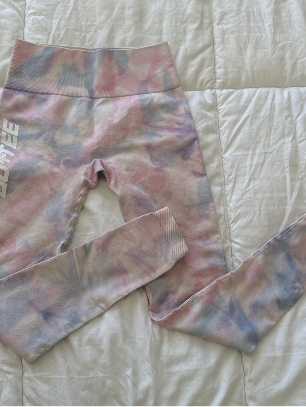 BO+TEE SET - Pastel Tie-Dye Sports Bra & Legging Set - Pink/Blue - Picture 4 of 6